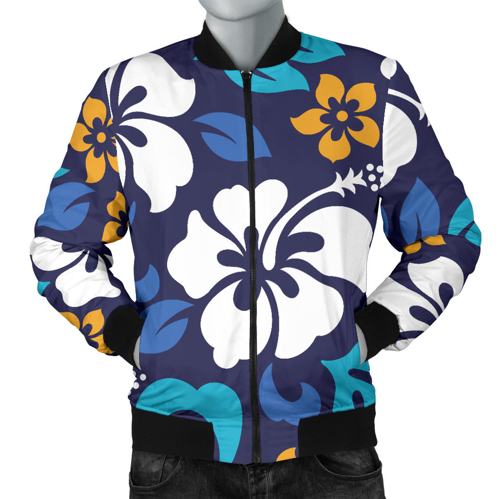 Hibiscus Pattern Print Design HB030 Men Bomber Jacket