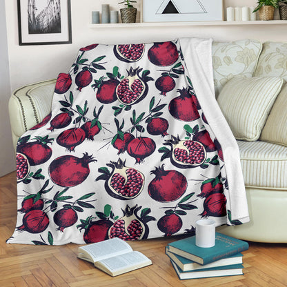 Pomegranate Pattern Print Design PG01 Fleece Blanket