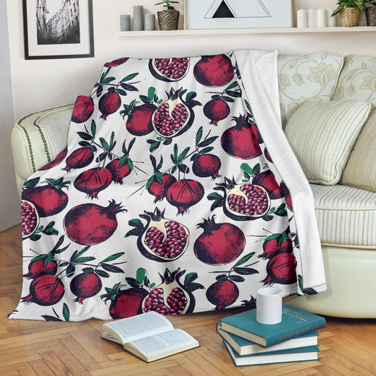 Pomegranate Pattern Print Design PG01 Fleece Blanket