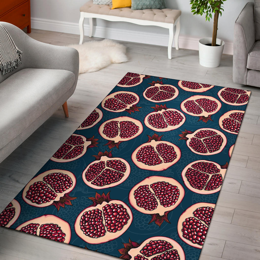 Pomegranate Pattern Print Design PG02 Area Rugs
