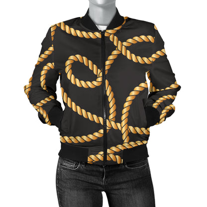 Rope Pattern Print Design A04 Women's Bomber Jacket