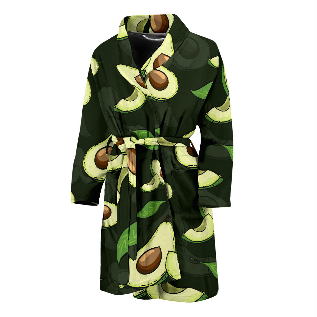 Avocado Pattern Print Design AC07 Men Bathrobe