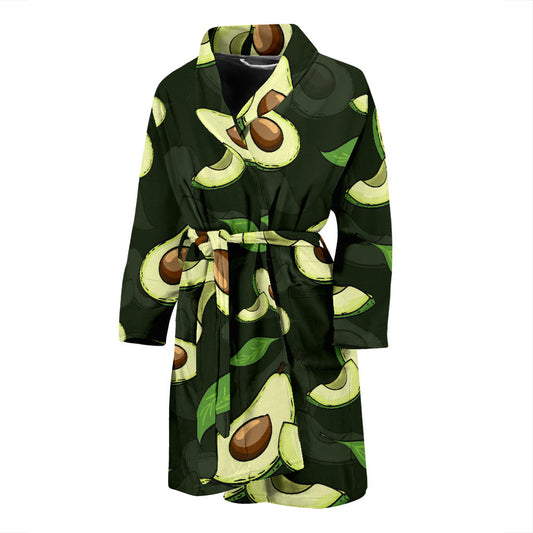 Avocado Pattern Print Design AC07 Men Bathrobe