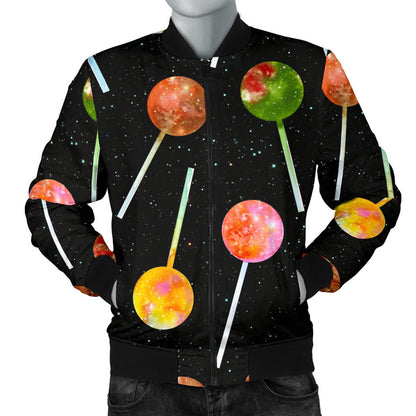 Lollipop Pattern Print Design LL04 Men Bomber Jacket