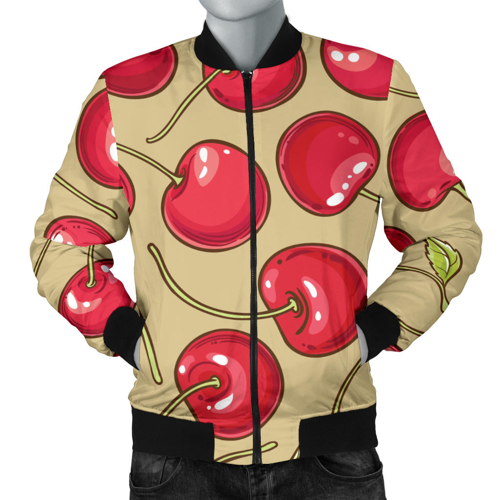 Cherry Pattern Print Design CH05 Men Bomber Jacket