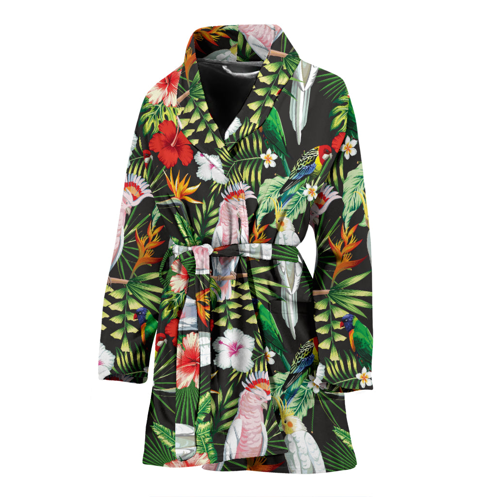 Tropical Flower Pattern Print Design TF03 Women Bathrobe