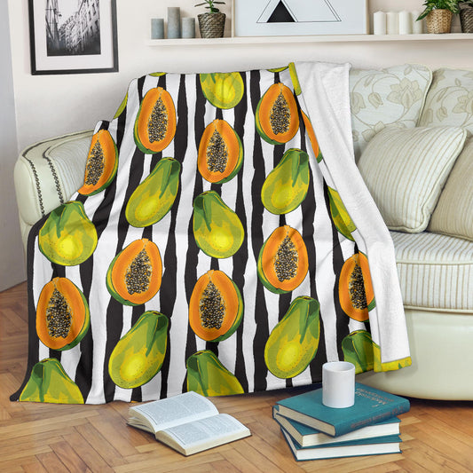 Papaya Pattern Print Design PP01 Fleece Blanket