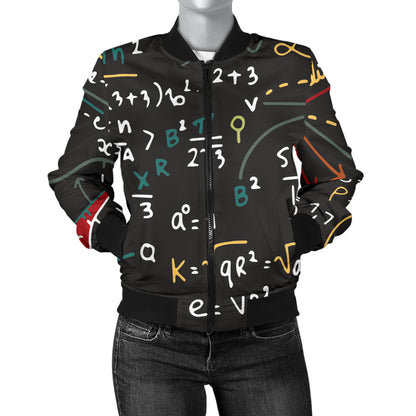 Math Pattern Print Design 04 Women's Bomber Jacket