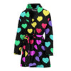 Heart Rainbow Pattern Print Design HE02 Women Bathrobe