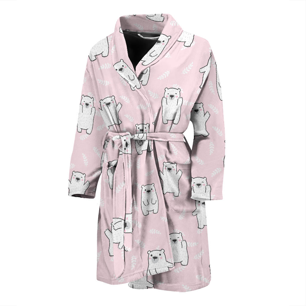 Polar Bear Pattern Print Design PB09 Men Bathrobe