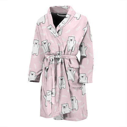 Polar Bear Pattern Print Design PB09 Men Bathrobe