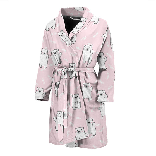 Polar Bear Pattern Print Design PB09 Men Bathrobe