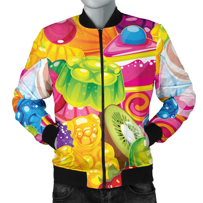 Candy Pattern Print Design CA01 Men Bomber Jacket