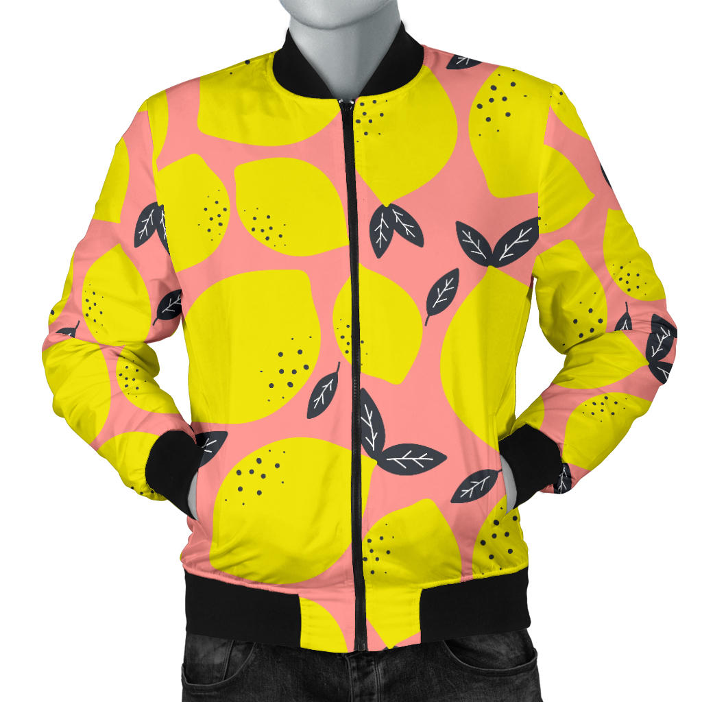 Lemon Pattern Print Design LM03 Men Bomber Jacket