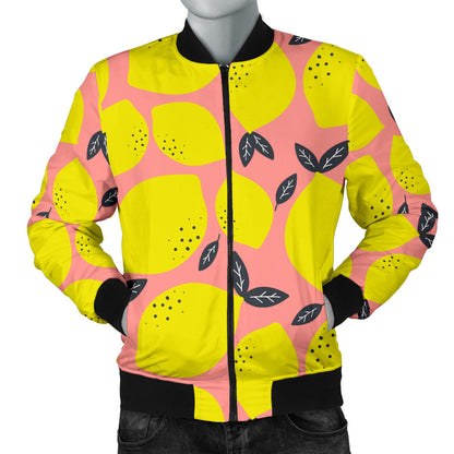 Lemon Pattern Print Design LM03 Men Bomber Jacket