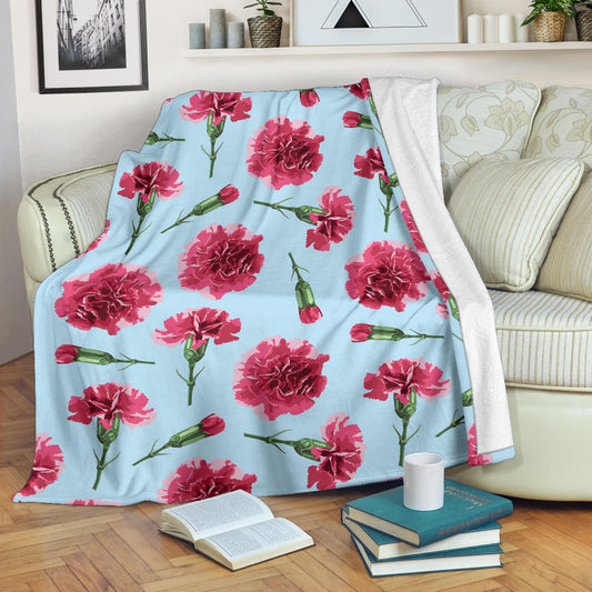 Carnations Pattern Print Design CN01 Fleece Blanket