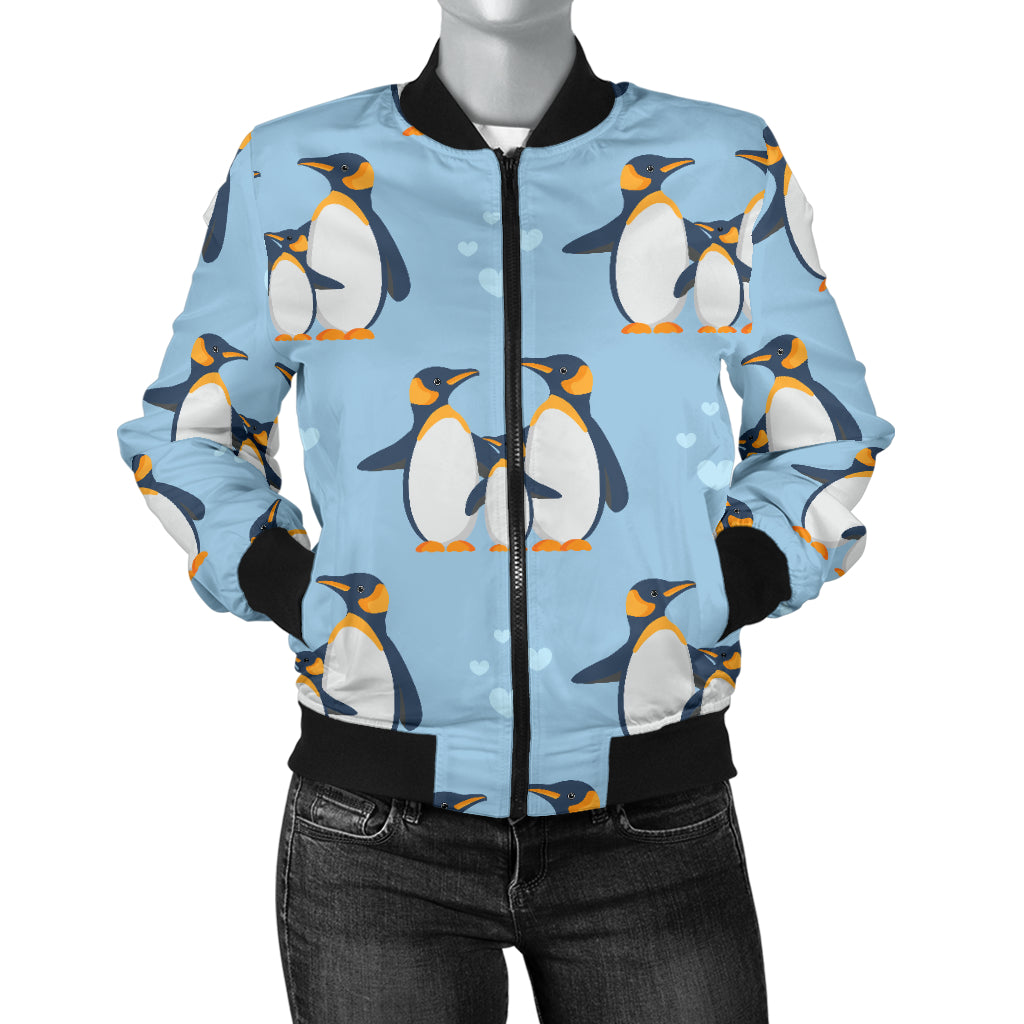 Penguin Pattern Print Design A04 Women's Bomber Jacket