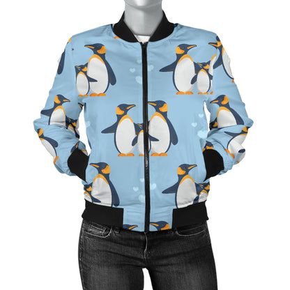 Penguin Pattern Print Design A04 Women's Bomber Jacket