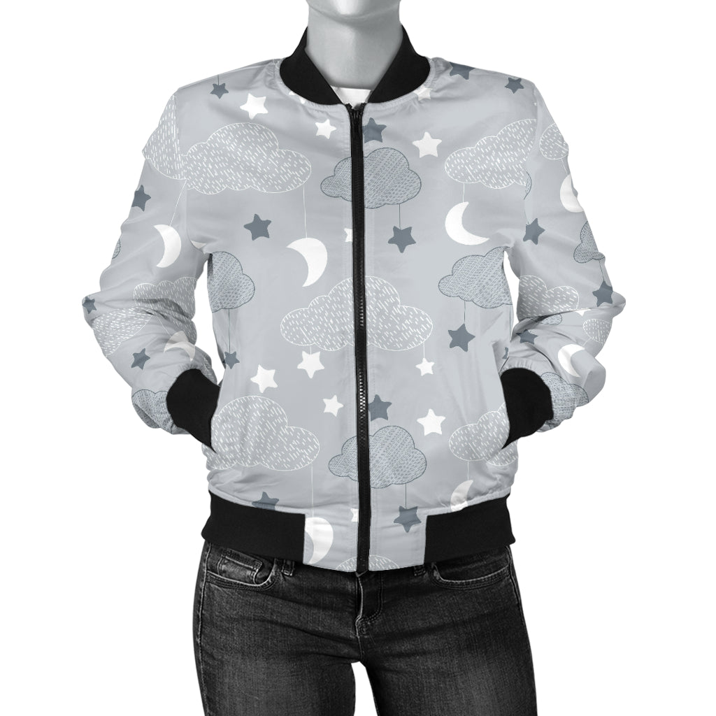 Cloud Pattern Print Design 04 Women's Bomber Jacket