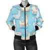 Alpaca Pattern Print Design 06 Women's Bomber Jacket