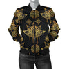 lotus Boho Pattern Print Design LO03 Women Bomber Jacket