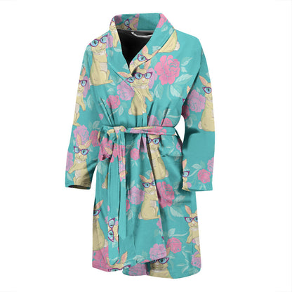 Rabbit Pattern Print Design RB05 Men Bathrobe