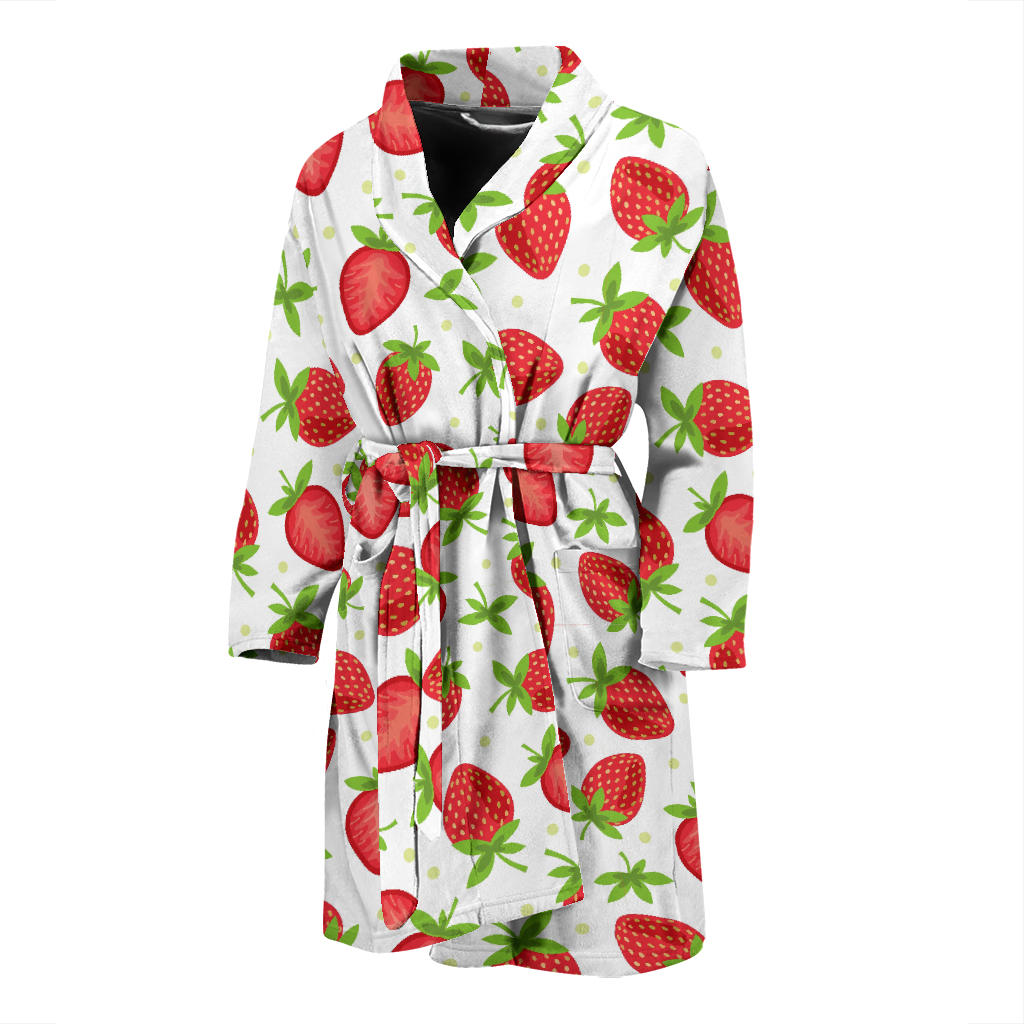 Strawberry Pattern Print Design SB07 Men Bathrobe