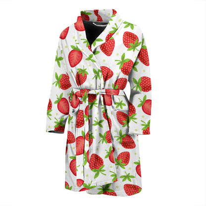 Strawberry Pattern Print Design SB07 Men Bathrobe