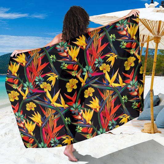 Bird Of Paradise Pattern Print Design BOP016 Sarong Pareo Wrap