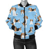 Beagle Pattern Print Design 03 Women's Bomber Jacket