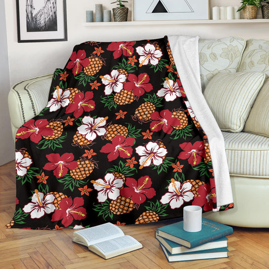 Hawaiian Themed Pattern Print Design H013 Fleece Blanket