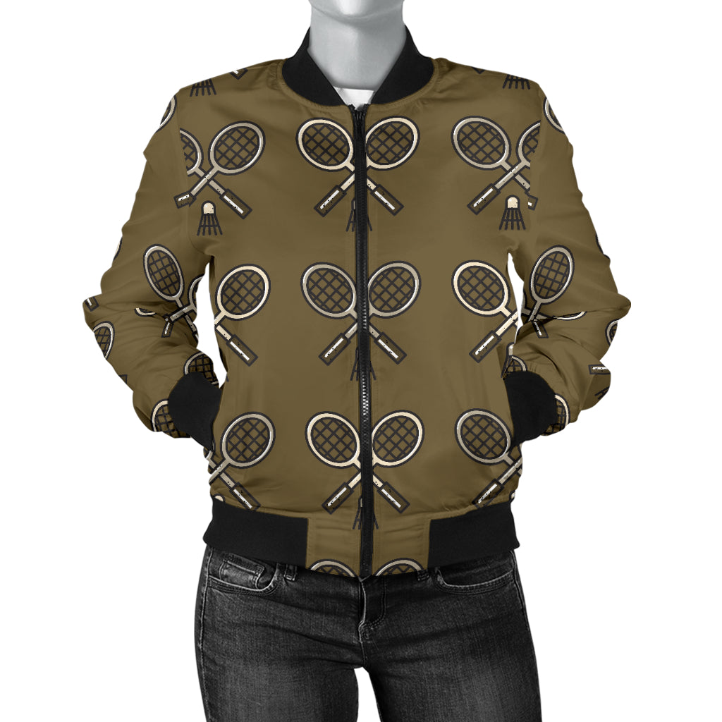 Badminton Pattern Print Design 07 Women's Bomber Jacket