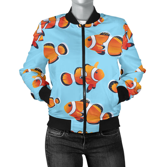 Clownfish Pattern Print Design 01 Women's Bomber Jacket