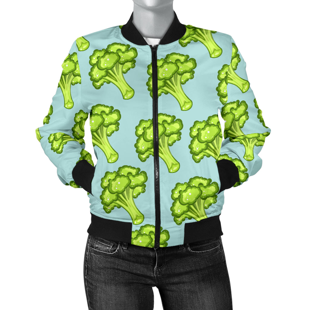 Broccoli Pattern Print Design 02 Women's Bomber Jacket