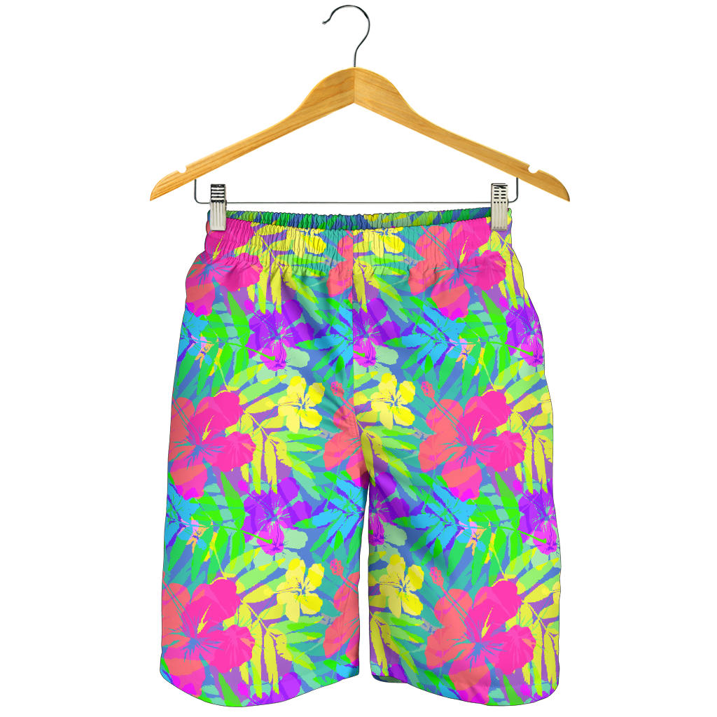Neon Tropical Pattern Print Design A03 Mens Shorts