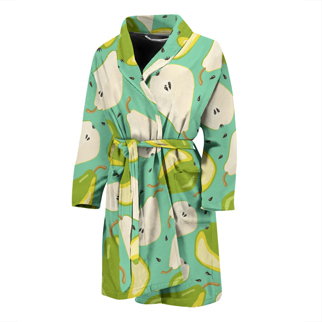 Pear Pattern Print Design PE04 Men Bathrobe