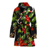 Poinsettia Pattern Print Design POT01 Women Bathrobe