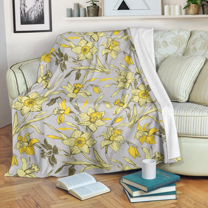 Daffodils Pattern Print Design DF05 Fleece Blanket