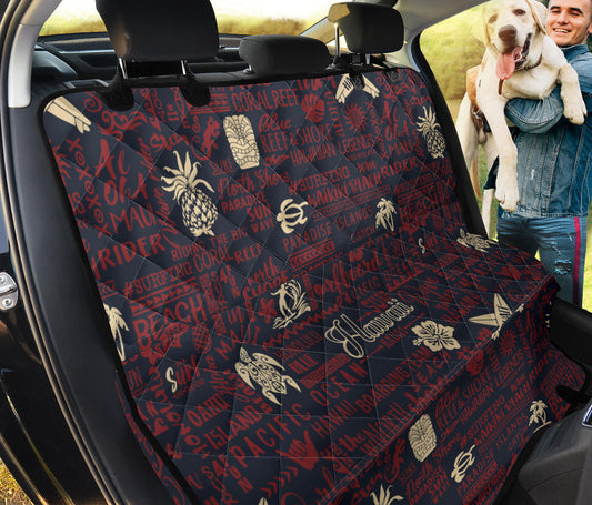 Hawaiian Themed Pattern Print Design H017 Rear Dog  Seat Cover