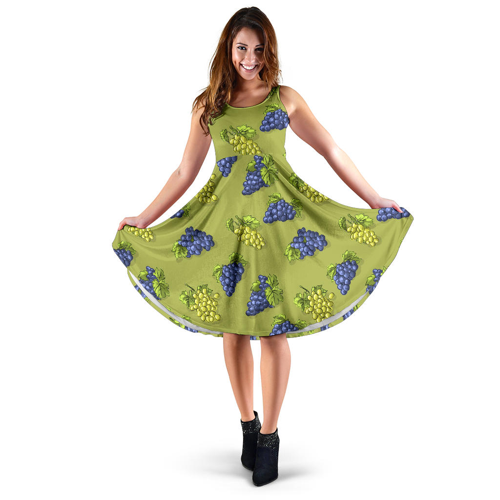 Grape Pattern Print Design GP08 Midi Dress