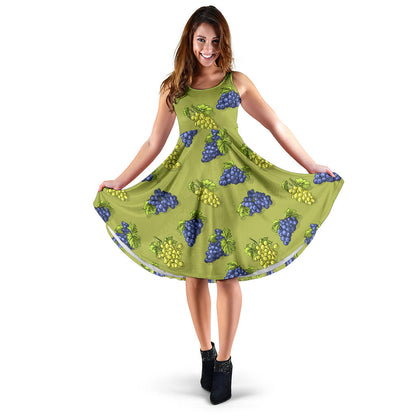 Grape Pattern Print Design GP08 Midi Dress