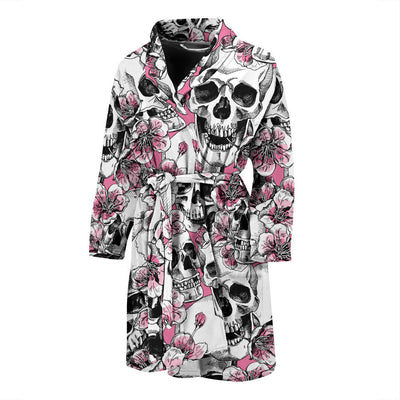 Cherry Blossom Pattern Print Design CB03 Men Bathrobe