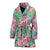 Dahlia Pattern Print Design DH07 Women Bathrobe