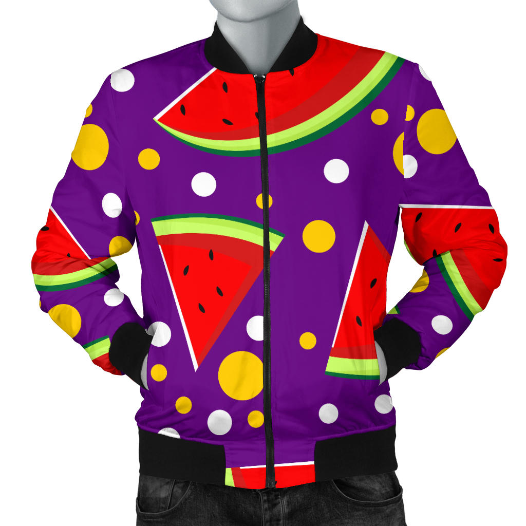 Watermelon Pattern Print Design WM010 Men Bomber Jacket