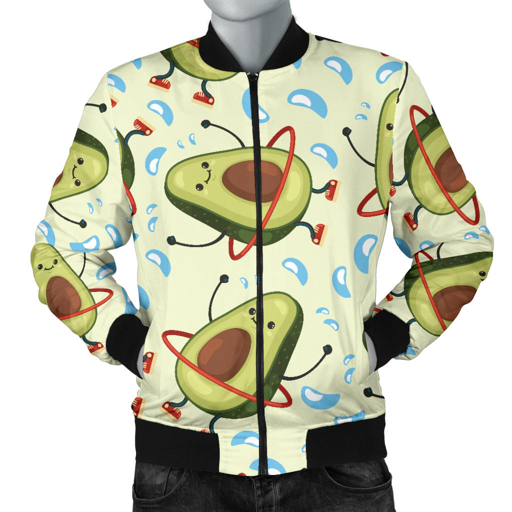 Avocado Pattern Print Design AC02 Men Bomber Jacket