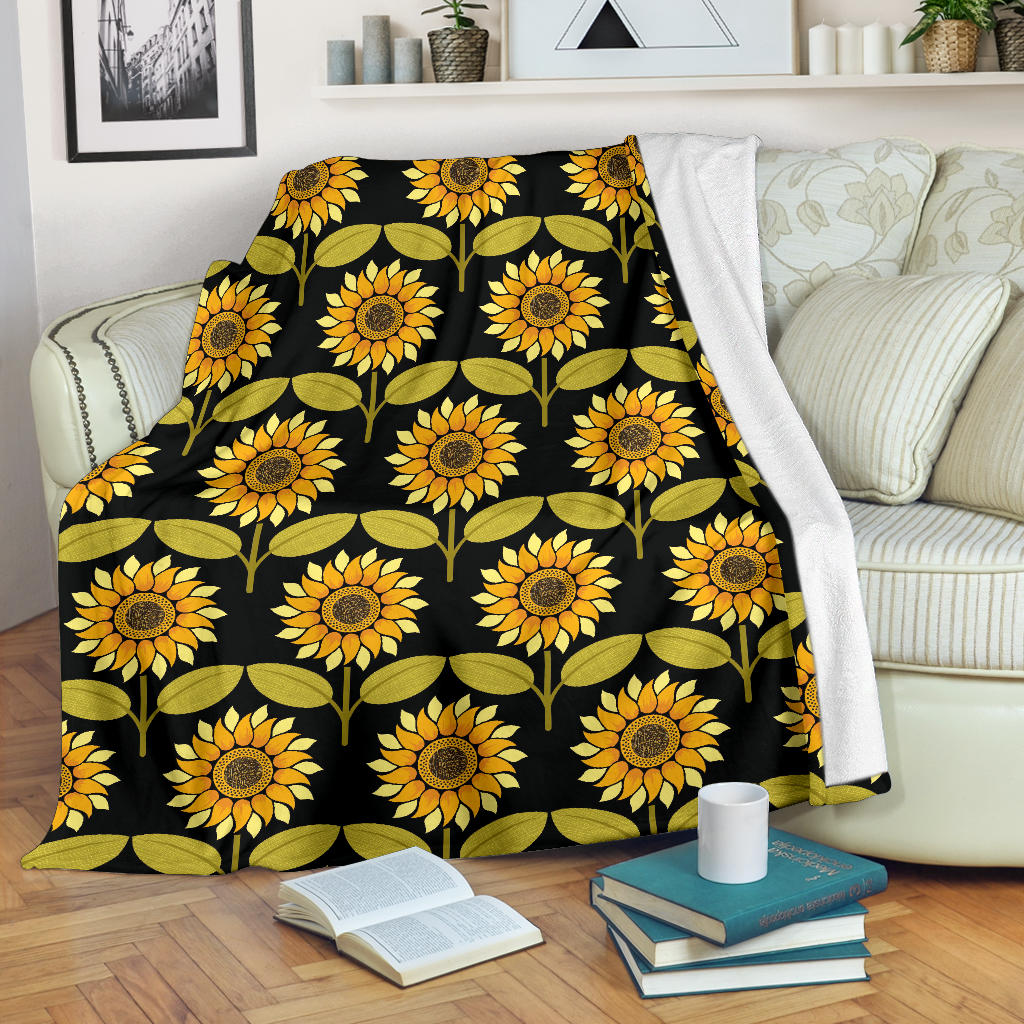 Sunflower Pattern Print Design SF015 Fleece Blanket