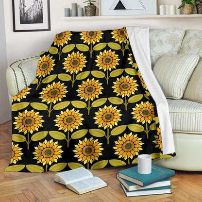 Sunflower Pattern Print Design SF015 Fleece Blanket