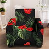 Red Hibiscus Tropical Armchair Slipcover