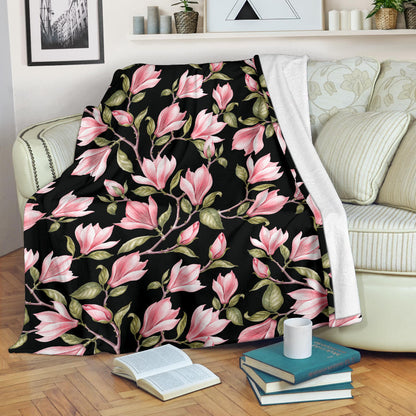 Magnolia Pattern Print Design MAG03 Fleece Blanket