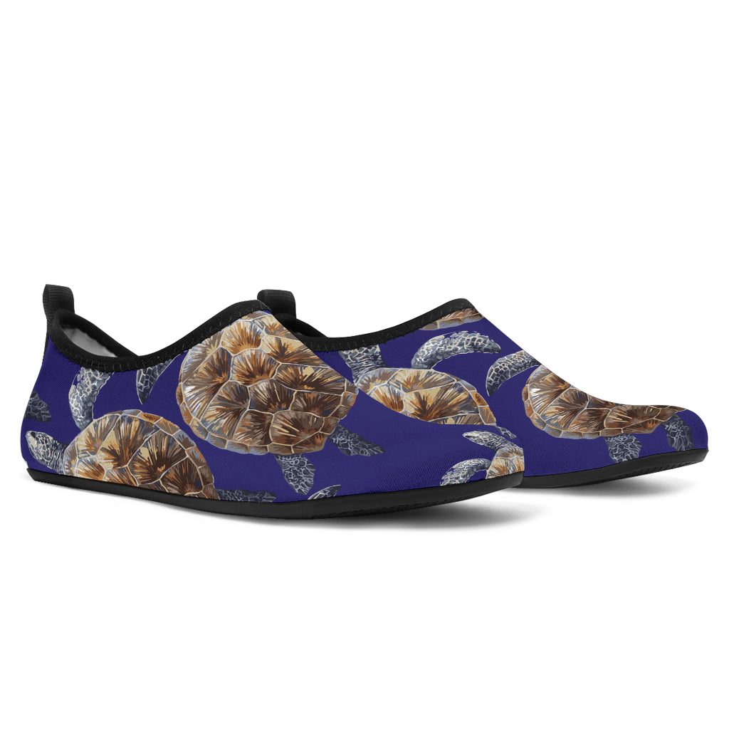 Sea Turtle Pattern Print Design T05 Aqua Water Shoes